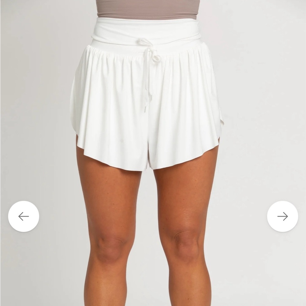 Gold Hinge White Athletic Shorts